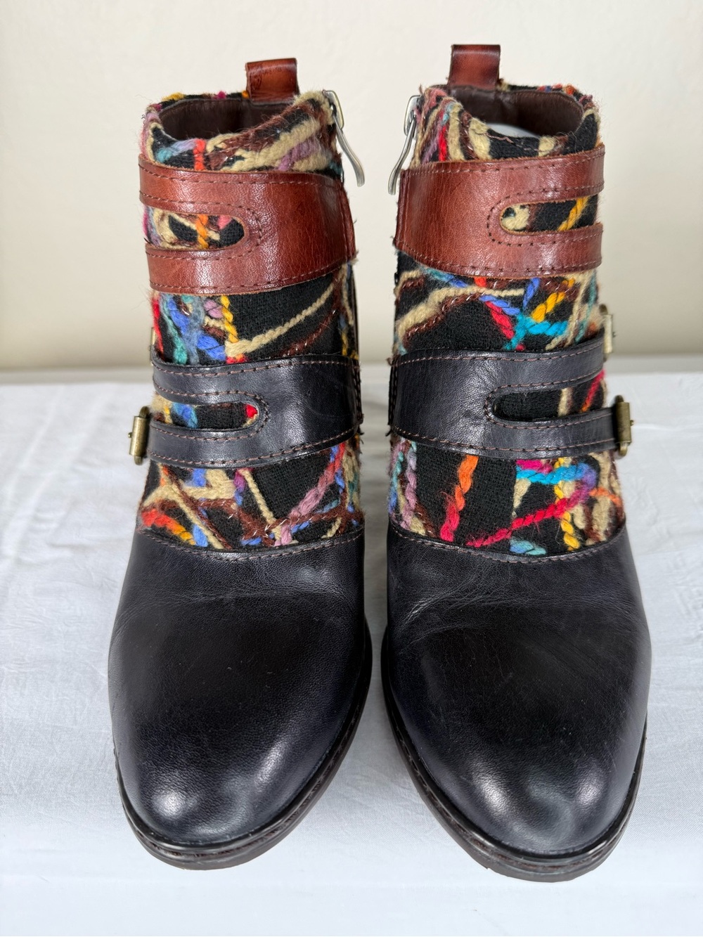 L'Artiste Spring Step Redding Colorful Embroidered Heeled Ankle Boots Booties 37 - Picture 3 of 16